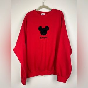 Disneyland Resort 2XL Red Mickey Mouse Sweatshirt Vintage Pullover